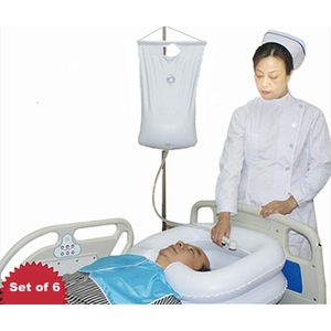 Sistema de ducha de mesa, ducha con bolsa de agua de 2,5 galones (2 libras), kit de lavabo hinchable para cama de discapacitados y ancianos, fácil y s