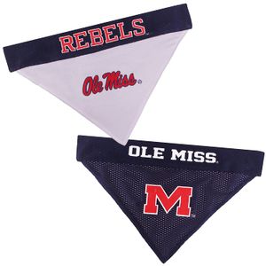 Accesorios para mascotas de primera clase, Bandana reversible, L/XL, Mississippi Ole Miss Rebels