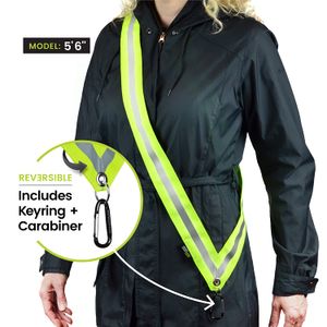 MOONSASH – USA Patented Reflective Sash > Night Safety Gear for Dog Walking, Commuters, Bikers, Scooters… > Vest, Harness & Belt Alternative > Reversi