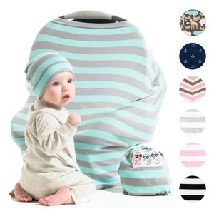 Cool Beans Baby: Dosel elástico para asiento de coche 5 en 1, cobertor infantil para varones y niñas, Azul y gris