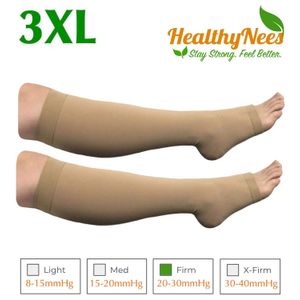 HealthyNees - Calcetines de compresión para hombre y mujer, talla grande, pantorrilla ancha y extra ancha, 20-30 mmHg