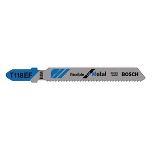 Bosch t118ef 5-Piece 3 – 5/8 en. 11 – 18 TPI flexible para metal t-shank Jig Hojas De Sierra