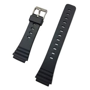 18 mm Negro hule Watch Band – -Material cómodo y duradero PVC
