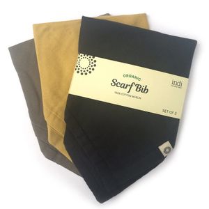 Organic bebé bufanda Bandana baberos con Snaps, Lujosamente Suave 100% muselina de algodón, conjunto de 3 de color sólido super absorbente Drool baber