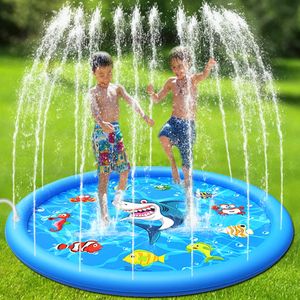 Benelet - Alfombrilla para salpicaduras de agua y aspersor, divertida alfombrilla de verano inflable al aire libre, patio trasero, juguetes para fiest