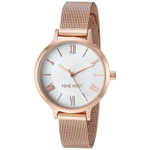 Nine West - Reloj de pulsera de malla para mujer