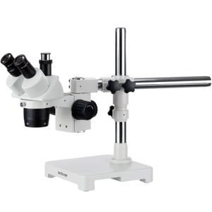 AmScope SW-3T24Z microscopio trinocular estéreo, visores WH10x, aumento 20 x/40 x/80 x, apertura 2 X/4 X, soporte de un brazo, incluye lente de Barlow