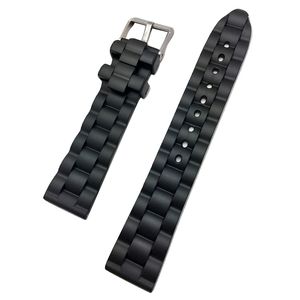 20 mm Negro hule Watch Band – -Material cómodo y duradero PVC