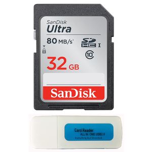 SanDisk - Tarjeta de memoria SD Ultra SDHC de 32 GB, 80 mb, compatible con Kodak PIXPRO Astro Zoom AZ252, AZ251, AZ401, cámara UHS-I (SDSDUNC-032G-GN6