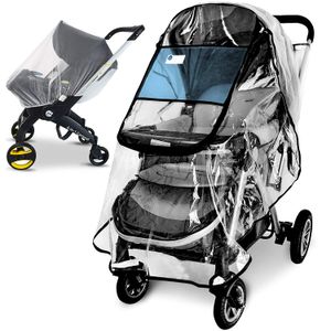 Cochecito cubierta de lluvia y bebé Cochecito Mosquitera (2 piezas), accesorio universal de cochecito, impermeable, protección a prueba de viento, pro