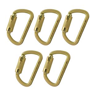 Fusion Climb Maya Acero Auto Lock Key Nariz alta resistencia Captive Ojo Carabiner 5-Pack