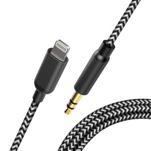 Topacom - Cable auxiliar de coche compatible con iPhone X/Xs/Xr/8/7/6/Plus, cable de audio de 0.138 in, cable auxiliar para estéreo de coche, auricula