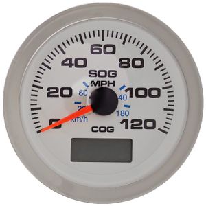 Sierra Internacional 781 – 625 – 120P resistente a los Arañazos Premier Pro Gauge, 120 MPH GPS Velocímetro, color blanco, 3"