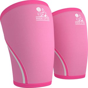Rodilleras (1 par) para soporte y compresión para agacharse, de 0.27 pulgadas, de neoprene, por Nordic Lifting, L, Rosado, 2
