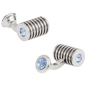 Plata Luz Zafiro vidrio Doble Gemelos Swarovski por Cuff-Daddy