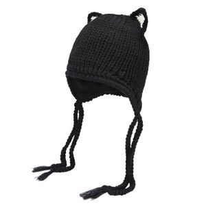 chrysea hecho a mano Earflap Beanie Orejas de gato Knit sombreros