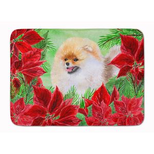 Caroline 's Treasures Pomerania Poinsettias alfombrilla de piso, 19" x 27", multicolor