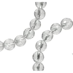 Rock vidrio 6 mm genuino cuarzo Strand Round Faceted a + Beads 15.5 inch