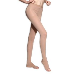 briteleafs Sheer Medias de compresión 20 – 30 mmHg, firme apoyo, Open Toe, XL, Beige, 1