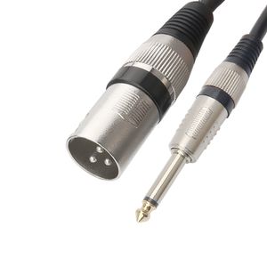 TISINO XLR macho a 0.250 in (1/4 pulgadas TS) mono macho enchufe desequilibrado cable de interconexión