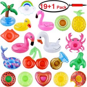 Danirora - Soporte hinchable para bebidas, paquete de 20, flotadores para piscina, fiesta, favoritos y decoración, juguete de natación para niños