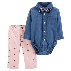 Carter's - Juego de vestidos de 3 piezas para niños (talla 18), color rosa