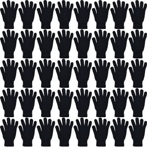 48 pares de guantes mágicos de invierno, al por mayor cálidos cepillados en el interior, elásticos surtidos para hombre y mujer, talla única