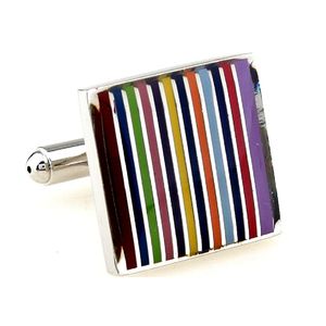 mrcuff arco iris par de gemelos en una caja de regalo y paño de pulido