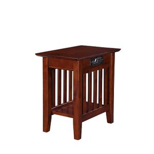 Misión silla mesa auxiliar con cargador USB, Nogal