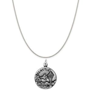 Raposa Elegance - Collar de plata de ley con colgante de varias ciudades de Estados Unidos (16", 18" o 20" cadena)