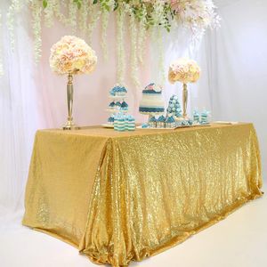 Mantel rectangular dorado con lentejuelas Trlyc, 60 x 120 pulgadas, Dorado