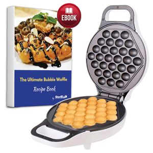 StarBlue - wafflera estilo huevo Hong Kong, blanca, listos en 5 minutos