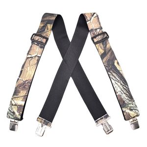 mendeng tirantes camuflaje de 2 inch X parte trasera elástica fuerte clips tirantes resistente