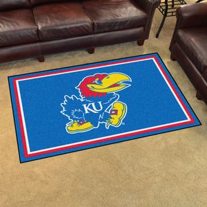 Fanmats NCAA Universidad de Kansas Jayhawks Nylon Face 4 x 6 Plush Alfombra