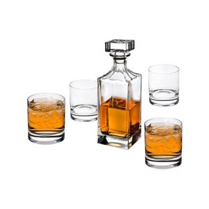 Godinger - Juego de 5 piezas de decoración de whisky social y juego de moda doble