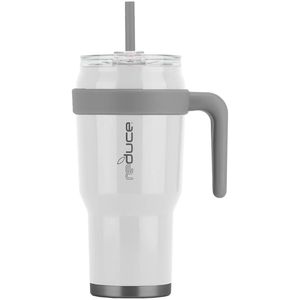 Vaso Reduce – Vaso de 40 oz con tapa y pajita y asa – 36 horas frío – aislamiento al vacío, cuerpo a prueba de sudor – Taza grande aislante para bebid