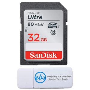SanDisk - Tarjeta de memoria SD de 32 GB, 80 mb, compatible con Nikon D3500, D7500, D5600, D5200, cámara digital Clase 10 (SDSDUNC-032G-GN6IN) Plus (1