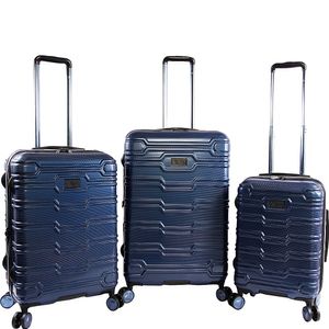 Original Penguin Collins 3 piezas Extensible veliz con ruedas, Azul metálico), OP-AB-6900-3-MB