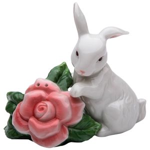 stealstreet ss-cg-20891 3.63" conejo blanco con rosa rosa sal y pimienta Shakers
