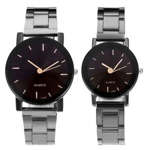 Top Plaza - Reloj de pulsera para él y para ella, diseño elegante y sencillo, color negro y marrón