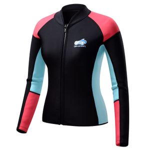 Lemorecn, chamarra de neopreno de mangas largas para mujer, parte superior de traje de buceo, de 1.5 mm