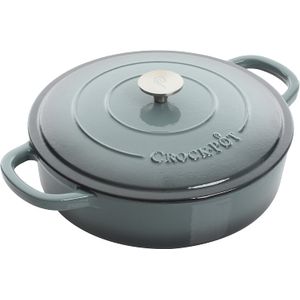 Crock Pot Artisan Cazuela esmaltada de hierro fundido de 5 cuartos, Olla de cocción lenta