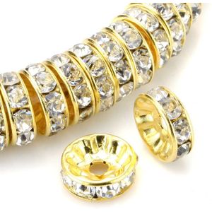 Abalorios espaciadores de latón de alta calidad para pendientes, pulseras, collares, tobilleras, llaveros, joyas, manualidades, Metal, 12mm