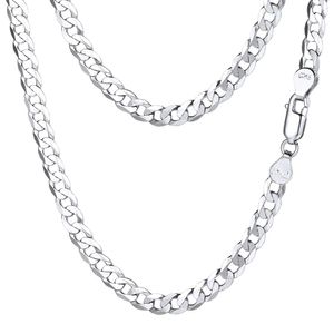 PROSTEEL - Cadena de eslabones cubanos italianos de plata de ley 925, para hombres, mujeres, niños, 0.110 in/0.197 in, cadena de capas de collar, 18.0