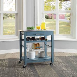 Linon Home AMZN1127 Décor - Cesta de cocina, color azul