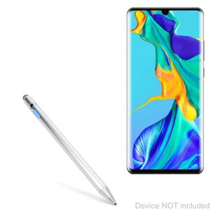 BoxWave - Lápiz capacitivo electrónico para Huawei P30 Pro (lápiz capacitivo AccuPoint Active Stylus), color plateado metálico