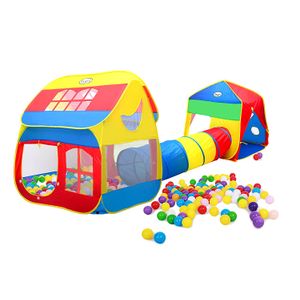 toogel 3-in-1 Pop-up Play tienda de campaña Set con 2 niños juegan tienda de campaña & gatear túnel, juego para niños casa de campaña AVENTURA para in