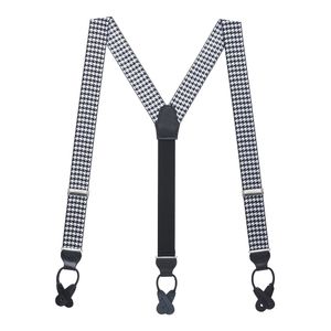 Suspender Store Mens Grosgrain Houndstooth Suspenders – Botón