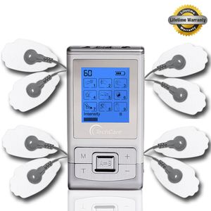 TechCare TENS Massager Unidad TechCare 9 modos 2 en 1 dual AB canales portátil cuerpo completo muscular Ache Relief Productos Impulse Mini Masajeador