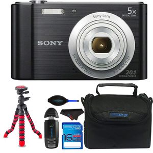 Sony Cyber-shot DSC-W800 – Cámara digital (Negro) + 64 GB pixi-basic i3epro accesorio Bundle